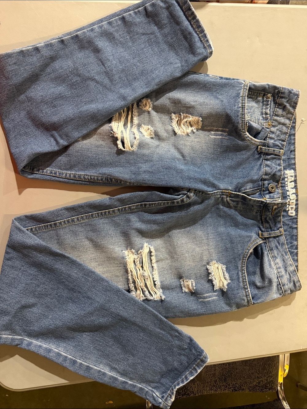 Parasuco Distressed Medium Blue Boyfriend Jeans